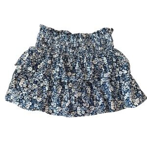 GAP Kids Girl's Size Small Skort Blue White Floral Layered Elastic Waist Boho
